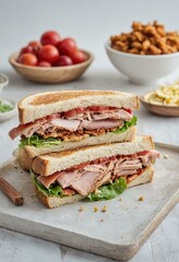 Layered Roast Beef Club Sandwich