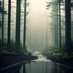 Obraz premium morning in the forest