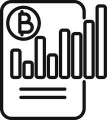 Data tech system icon outline vector. Bitcoin monetary. Pay graph finance
