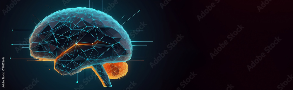 Poster neural network. brain, neurology science. banner background