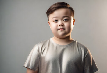 person with down syndrome on minimal background
