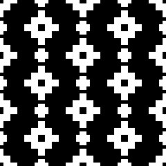 Seamless pattern. Inca crosses ornament. Ancient mosaic. Ethnic embroidery background. Tribal wallpaper. Ethnical folk image. Tribe motif. Digital paper for web design, textile print. Vector artwork.