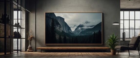  Empty framed canvas for mockups and art