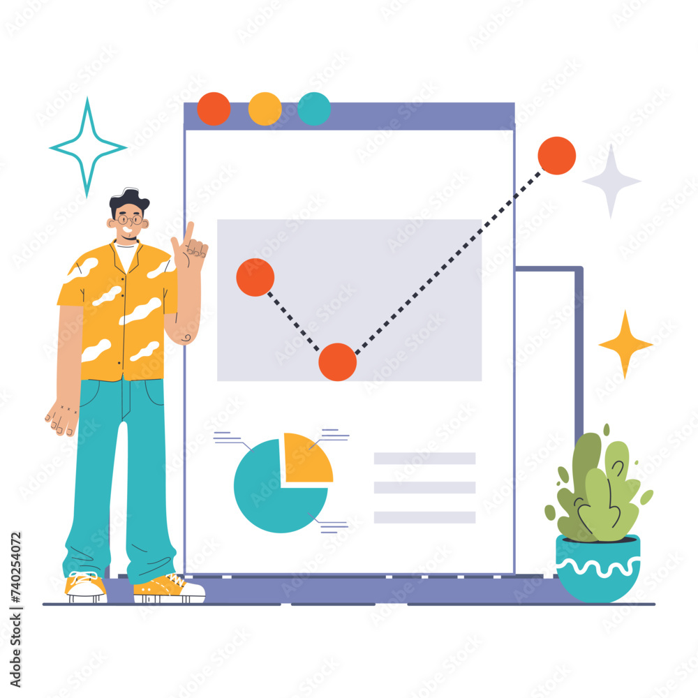 Poster digital analyst showcases bounce rate on a comprehensive dashboard