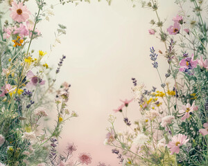 Obraz na płótnie Canvas Background with frame of flowers