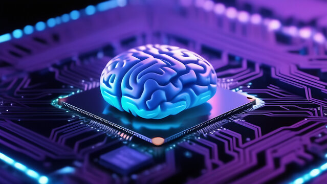 Digital brain cultivation, gowth. AI development. BCI chip implant