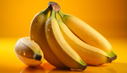 Freshness of nature ripe, yellow banana, healthy eating, organic snack generated by AI