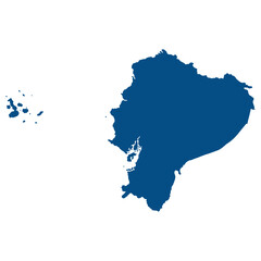 Ecuador map. Map of Ecuador in blue color