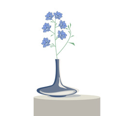 Vase with flowers on a table vector illustration 