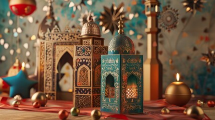 Unique decorations representing Eid al-Fitr and Eid al-Adha, 16:9