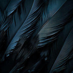 fotografia de plumas de ave negras generada por ia