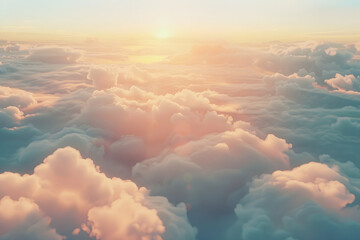 Celestial Glow: Sun Shining Above the Clouds in the Expansive Sky