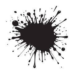 Black Ink Splatter Isolated on White Background