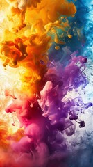 Obraz premium Amoled phone wallpaper design with mesmerizing display of a special setting wiith vibrant light, smoke, beautiful objects dancing in abstract swirls like a symphony of color.