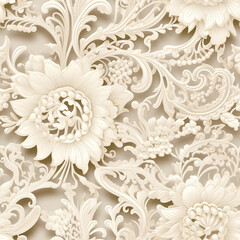 Elegant white flowing fabric with lace. The background.