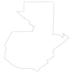 Guatemala map. Map of Guatemala in white color