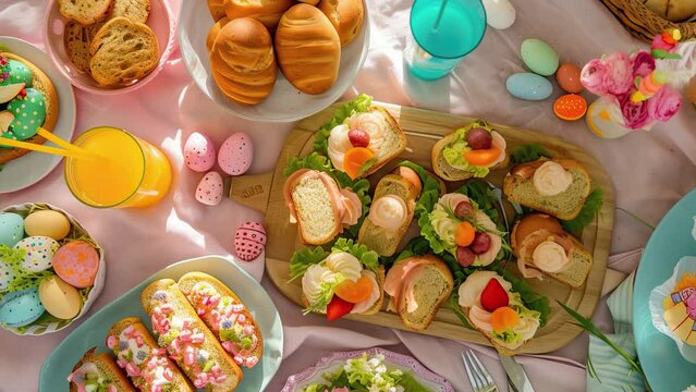 easter food vacation bread and fruit