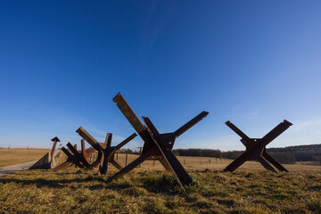 the memorial of the iron curtain in Cizov, Southern Moravia, Czech Republic - obrazy, fototapety, plakaty