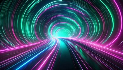 abstract colorful neon way background with shiny lines