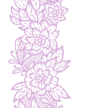Lace pattern with flowers. Embroidery handmade decoration.