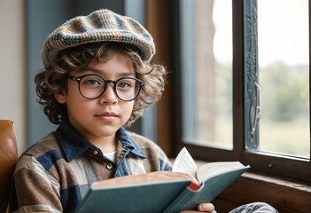 Young Reader Engrossed in a Story on International Book Day
