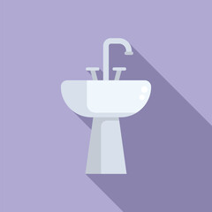 Morning water tap basin icon flat vector. Treatment care. Cosmetic lotion