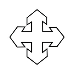Four Direction Arrow Glyph Icon. Vector illustration. Eps file 413.
