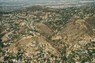 Obraz premium aerial view of hills in Los Angeles California