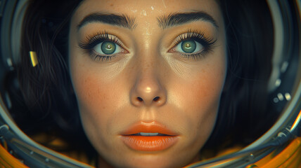 Close-up Portrait of a Woman Astronaut