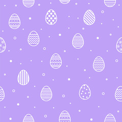 Design of Easter background. Seamless pattern with ornate eggs. Vector illustration
