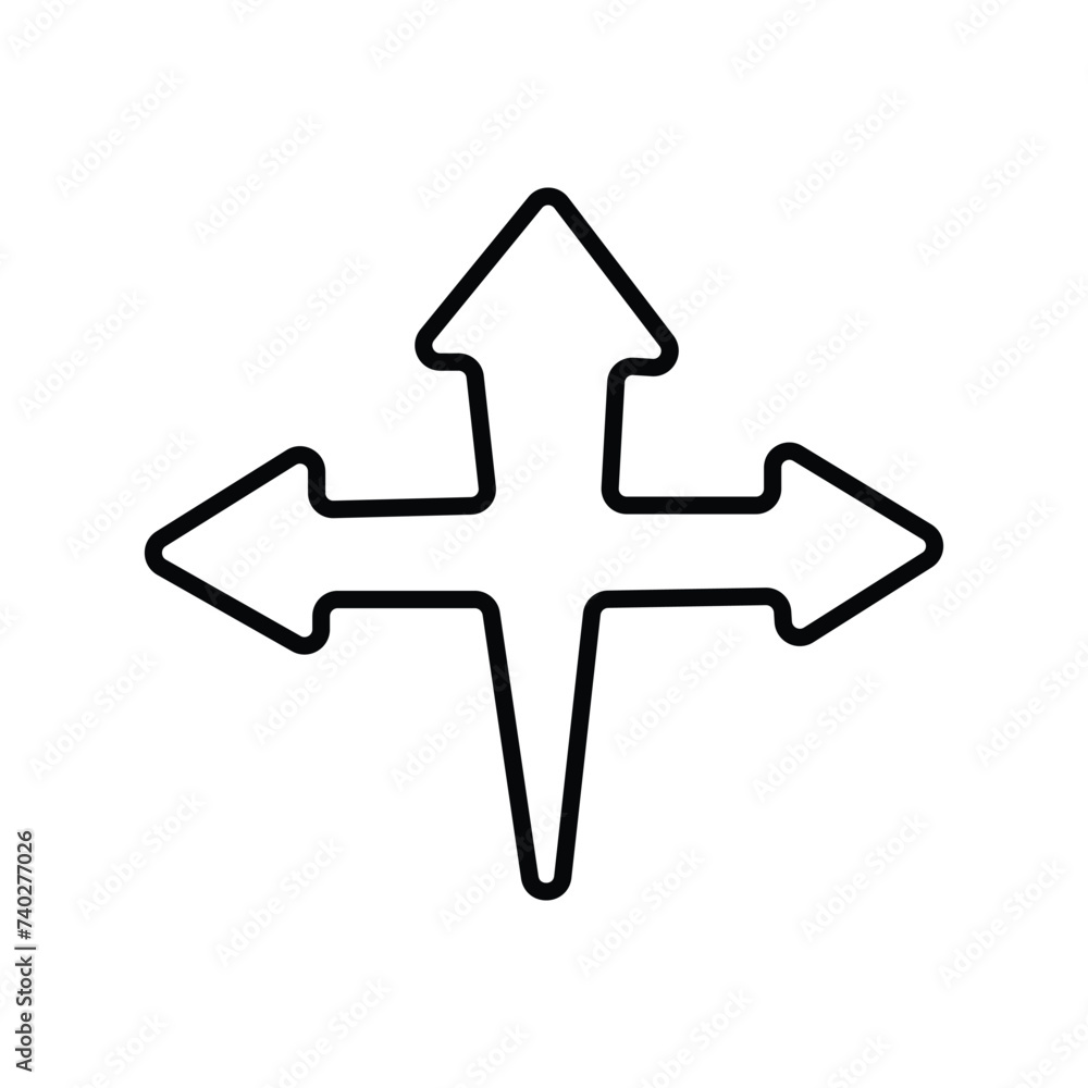 Aufkleber four-sided arrow icon. elements of simple web icon in multi color. simple icon for websites, web des
