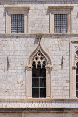 Medieval Sponza Palace also called Divona located in the Old Town on Luza Square, Dubrovnik, Croatia - obrazy, fototapety, plakaty