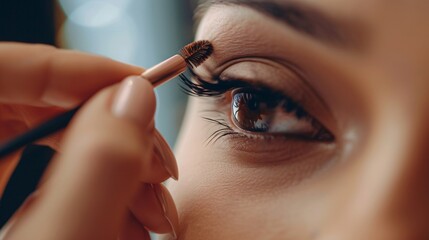 Gros plan sur un oeil maquillée avec du mascara » IA générative