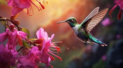 Picture the ethereal beauty of hummingbirds darting among blooming flora, their wings a blur as they sip nectar with precision in the lush landscapes of Savegre, Costa Rica.