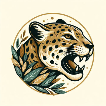 Jaguar head logo. illustration on white background