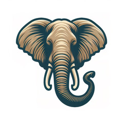 Elephant head logo. illustration on white background