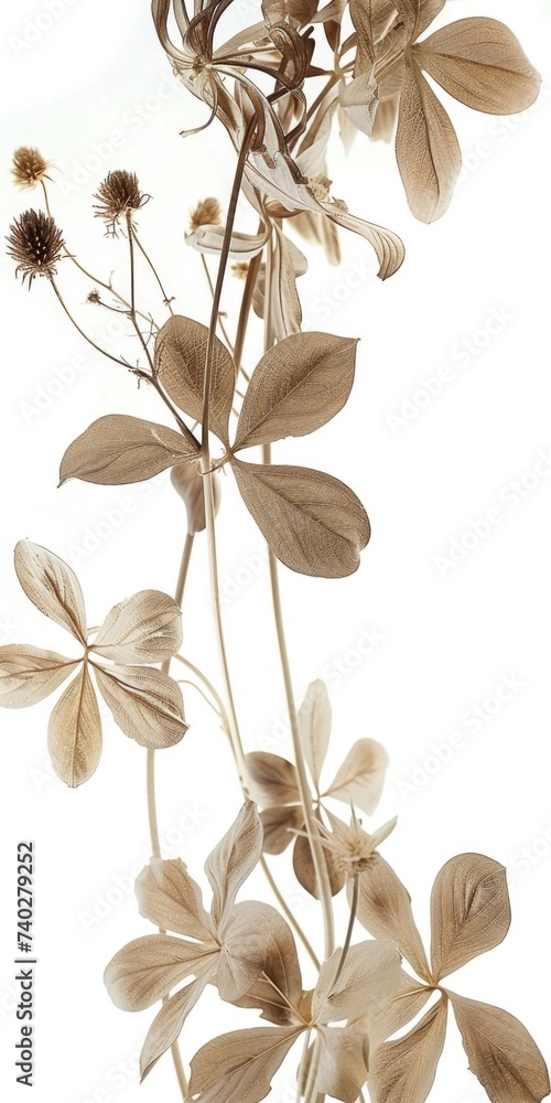Aufkleber a close up of a flower in a vase. macro image of dry flowers and stems macro image of dry flowers an