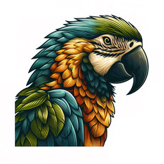 Fototapeta premium Parrot head logo. illustration on white background