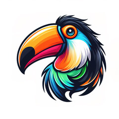 Toucan head logo. illustration on white background