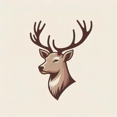 Fotobehang Deer head logo. illustration on white background © lali