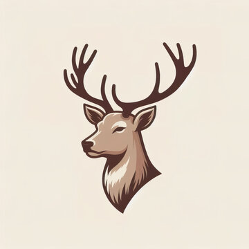 Deer head logo. illustration on white background
