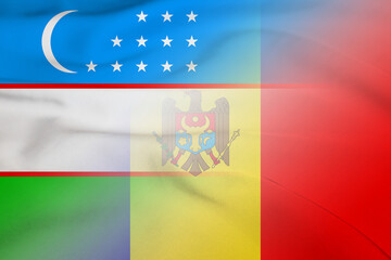 Uzbekistan and Moldavia political flag transborder contract MDA UZB