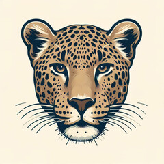 Leopard head logo. illustration on white background