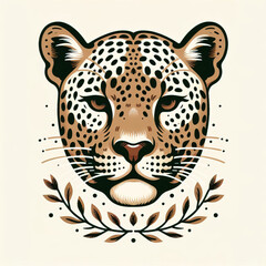 Leopard head logo. illustration on white background