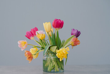 flowers in a vase. tulips