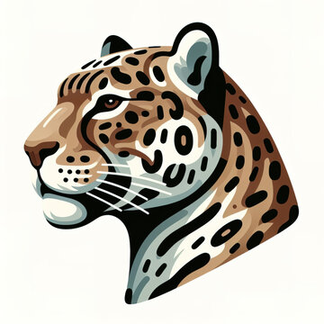 colorful Jaguar head logo. illustration on white background
