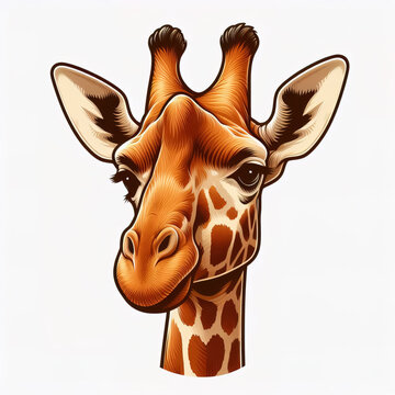 Giraffe head logo. illustration on white background