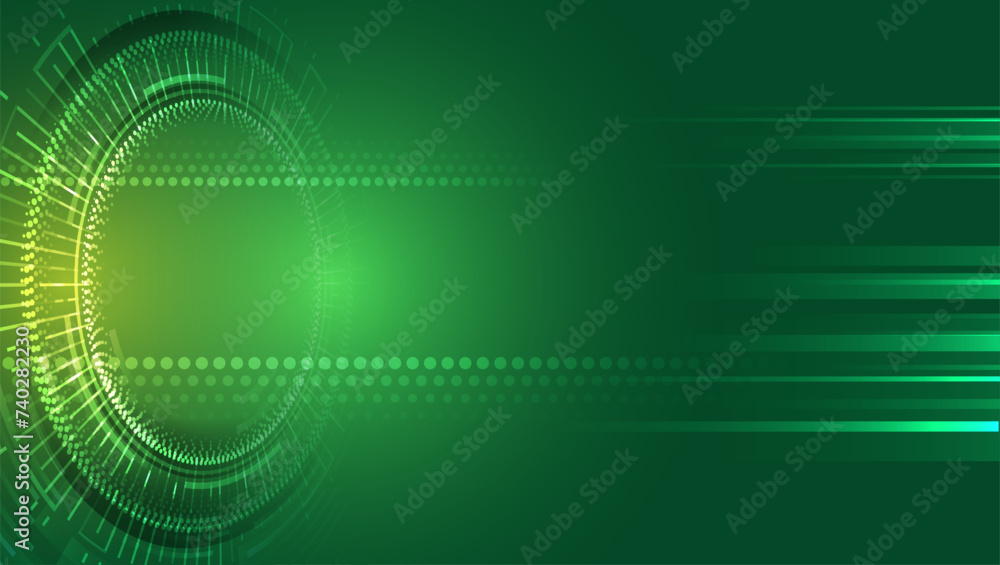 Aufkleber high tech banner. technological geometric background consisting of circles on a green background. in