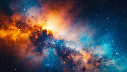 Obraz na płótnie Canvas Vibrant nebula swirls in deep space, a celestial canvas of cosmic wonders