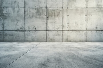 Wide blank concrete textured wall and floor. Generative AI